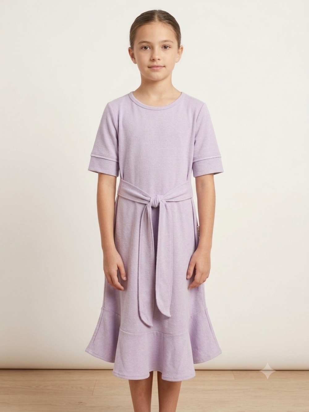 Joyfolie Girl's Lilac Tie-Waist Knit Dress, Size 6&10, NWT